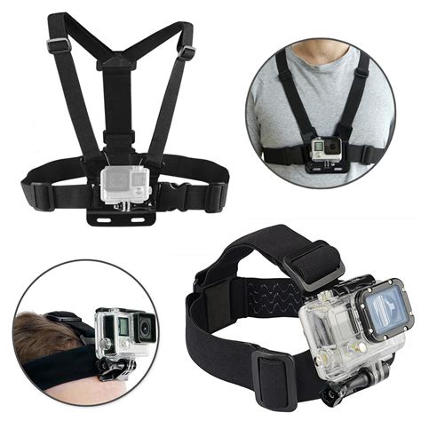 bikight head helmet strap chest harness adjustable mount  gopro accessories gopro