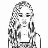 Dreadlocks Africaine Africana Jonge Afrikaanse Fille Jeune Joven Animación Hermosa Retrato Facile Visage sketch template