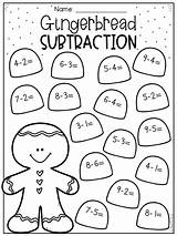 Subtraction Gingerbread Booklet sketch template