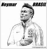 Neymar Pages Coloring Color Kids Print sketch template