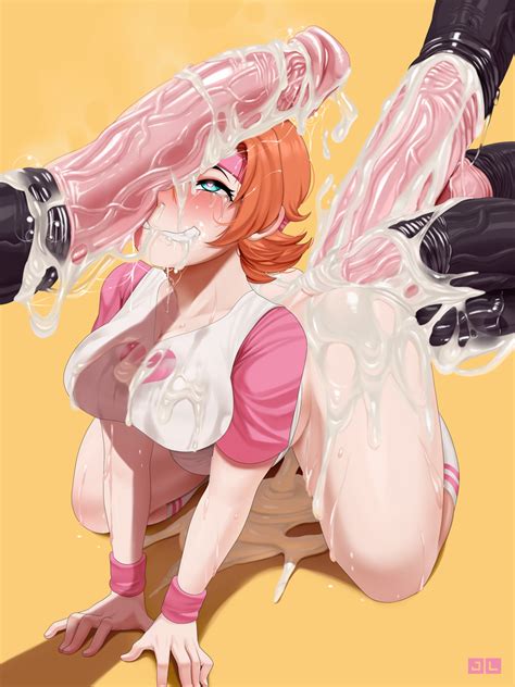 jlullaby nora valkyrie rwby multiple penises highres 1girl ahegao