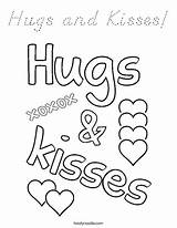 Coloring Hugs Kisses Pages Valentine Word Color Noodle Favorites Login Add Twistynoodle Valentines sketch template