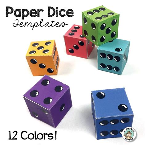 printable paper dice expressive monkey