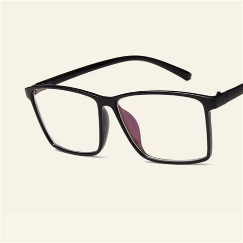 Simple Square Big Frame Eyeglasses Clear Lens Spectacles