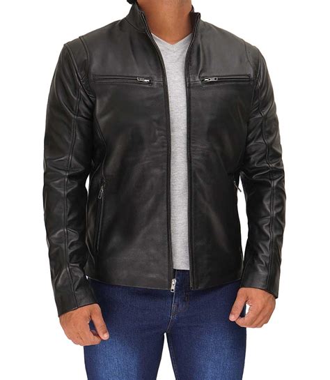 black leather jacket  motorcycle style snap collar shop