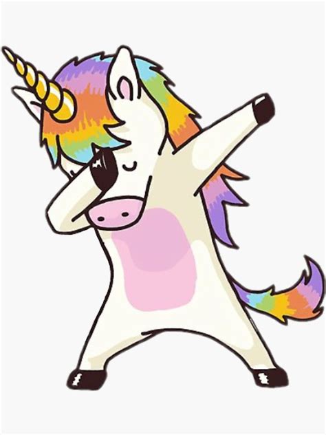cute dabbing unicorn dab hip hop funny magic sticker  vrgil