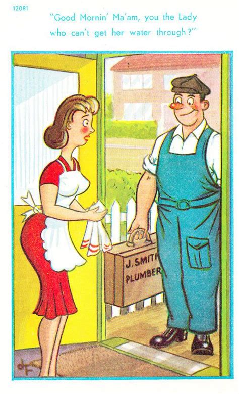 Plumber Lady Needs Tap Water Maid Apron Uniform Old Sexy