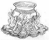 Cauldron Witchcraft Witches Witch Bord sketch template