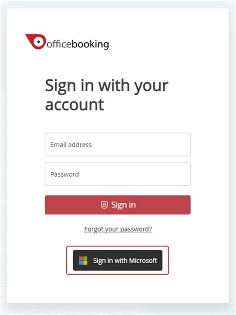 single sign  azure ad officebooking works