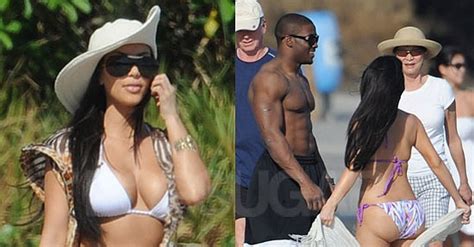 kim kardashian bikini photos with shirtless reggie bush in costa rica