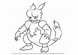 Magmar Pokemon Draw Go Drawing Step Tutorials sketch template