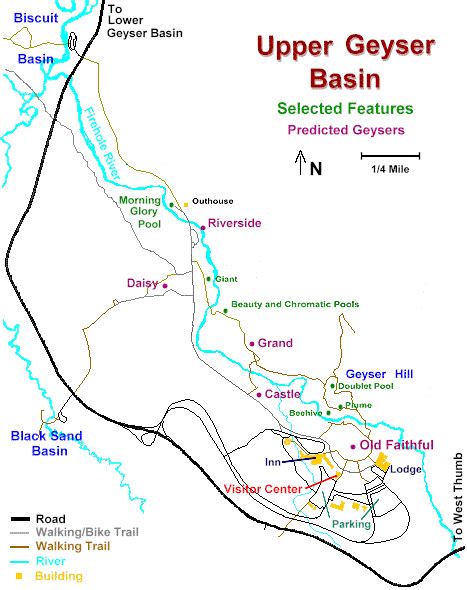 Old Faithful And The Upper Geyser Basin