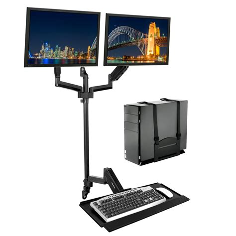 mount  wall mount workstation  dual monitor mount fits      computer