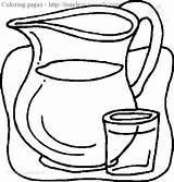 Water Coloring Pages Colouring Glass Jug Kids Clipart Kleurplaten Food Drawing Pitcher Color Glas Eten Sheets Fountain Getdrawings Kan Kleurplaat sketch template