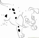 Dalmatian Charming Dots Connect Dot sketch template