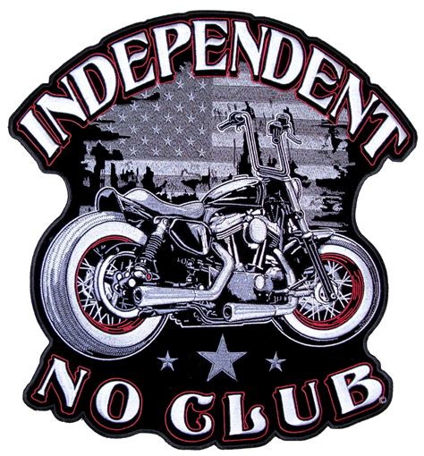 mens independent  club motorcycle patriotic biker patch leather supreme