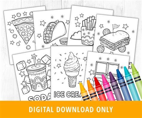 fast food coloring pages food coloring pages printable etsy ireland