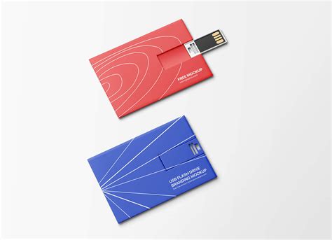 wallet card usb flash drive mockup psd good mockups