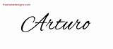 Arturo Name Cursive Tattoo Designs Graphic Tag Freenamedesigns sketch template