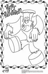 Coloring Frankenstein Pages Halloween Cute sketch template
