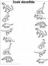 Dino Werkblad Werkbladen Dinosaur Kleuterschool Visueel Kleuters Preschool Groep Dinos sketch template