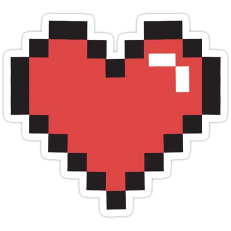 Pixel Heart Stickers By Blondieau Redbubble