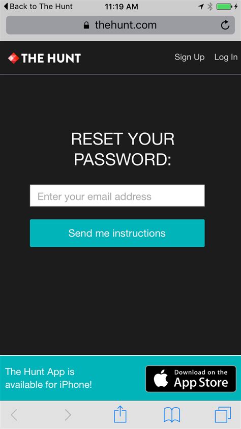 forgot password opens  browser window  reset  web app