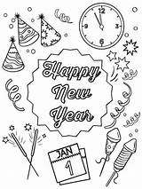 Coloring Year Happy Pages Printable Kids Sheets Adult Holidays Years Holiday Color Card Tegninger Christmas Nytår Party Print Chinese Beautiful sketch template