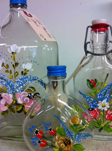17 Best Images About Hand Painted Glass Bottles On