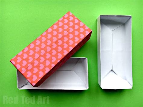 rectangular paper box diy red ted arts blog