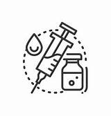 Vaccination Vector Icon Injection Line Single Isolated Self Illustrations Clip Vectors Immunization Stock sketch template