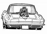 Corvette Hotrod sketch template