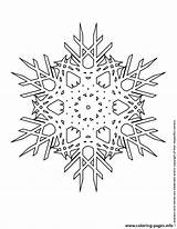 Coloring Snowflake Crystal Pages Printable sketch template