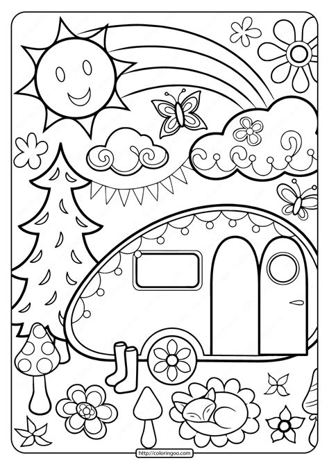 barbie camper coloring page coloring pages
