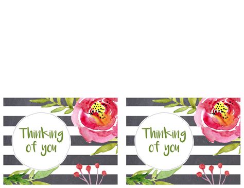 Free Printable Greeting Cards {thank You Thinking Of You