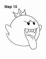 Boo Draw Mario Easydrawingtutorials Goomba Kingboo Pulpo sketch template