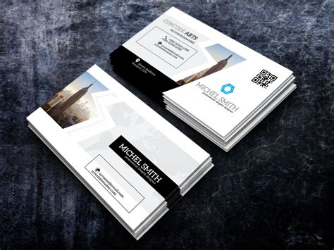 black  white colour cool professional business cards