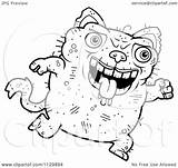 Ugly Cat Coloring Cartoon Outlined Running Clipart Cory Thoman Vector Regarding Notes sketch template