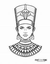 Nefertiti Egyptian Hawaii Printcolorfun sketch template