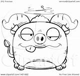 Mascot Ox Lineart Drunk Character Illustration Cartoon Royalty Cory Thoman Graphic Clipart Vector sketch template