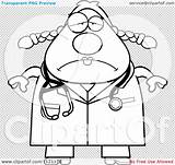 Surgeon Veterinarian Depressed Doctor Female Transparent Outlined Coloring Clipart Vector Cartoon Thoman Cory sketch template
