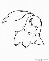 Chikorita Pokemon sketch template