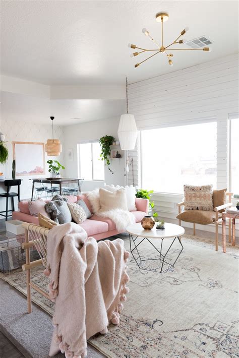 blush pink sofas add  touch  color   living room homelovr