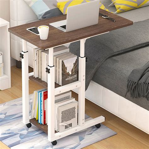 laptop desk overbed table  shaped mobile rolling sofa side table