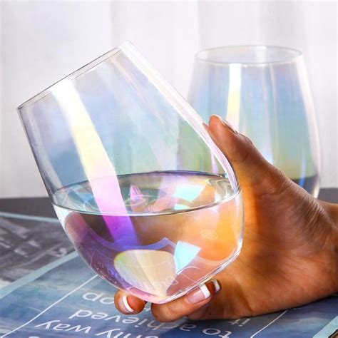 Glassrainbow™ Premium Rainbow Iridescent Crystal Water Glasses Wine