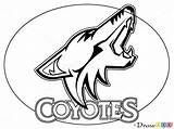 Coyotes Drawing Draw Hockey Phoenix Nhl Logos Step Tutorials sketch template
