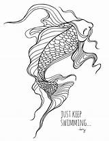 Koi Fish Coloring Pages Printable Adult Ocean Lostbumblebee Sheets Colouring Drawings Book Drop Swimming Keep Just Patterns Drawing Grown 24kb sketch template