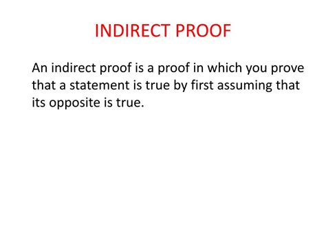 indirect proof  inequalities   triangles powerpoint