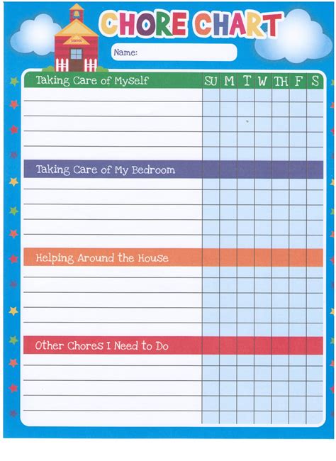 mission minded mothering  chorecommission chart system