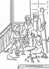 Krippe Weihnachten Geburt Malvorlage Bethlehem Malvorlagen Christi Feiertage Heilige öffnen Großformat sketch template